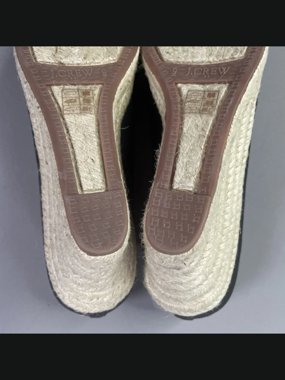 NEW J Crew Shoes Womens 8 black brown wedge heels jute preppy summer casual